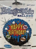 18 Inch Birthday Super Hero Holographic Balloon