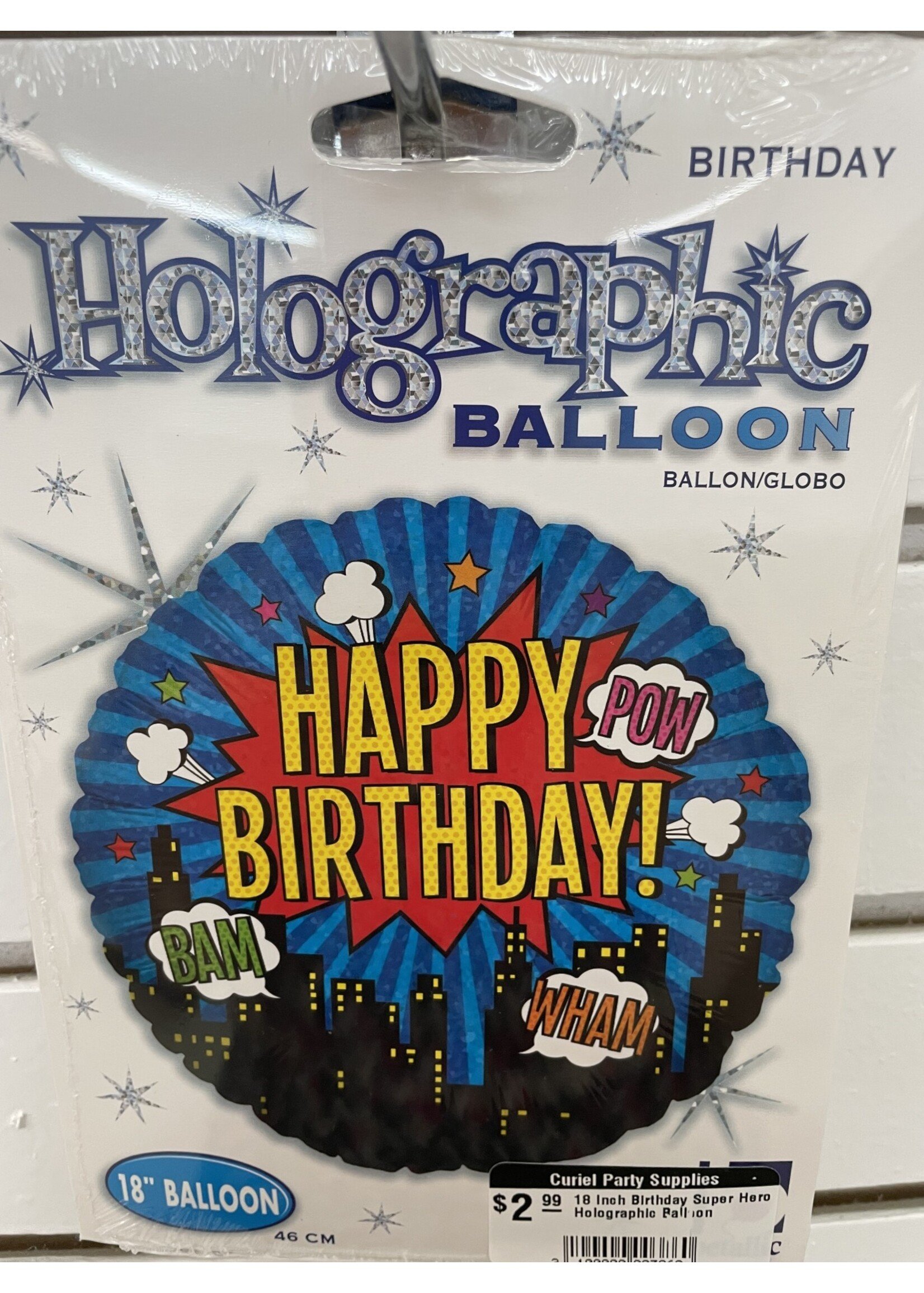 18 Inch Birthday Super Hero Holographic Balloon