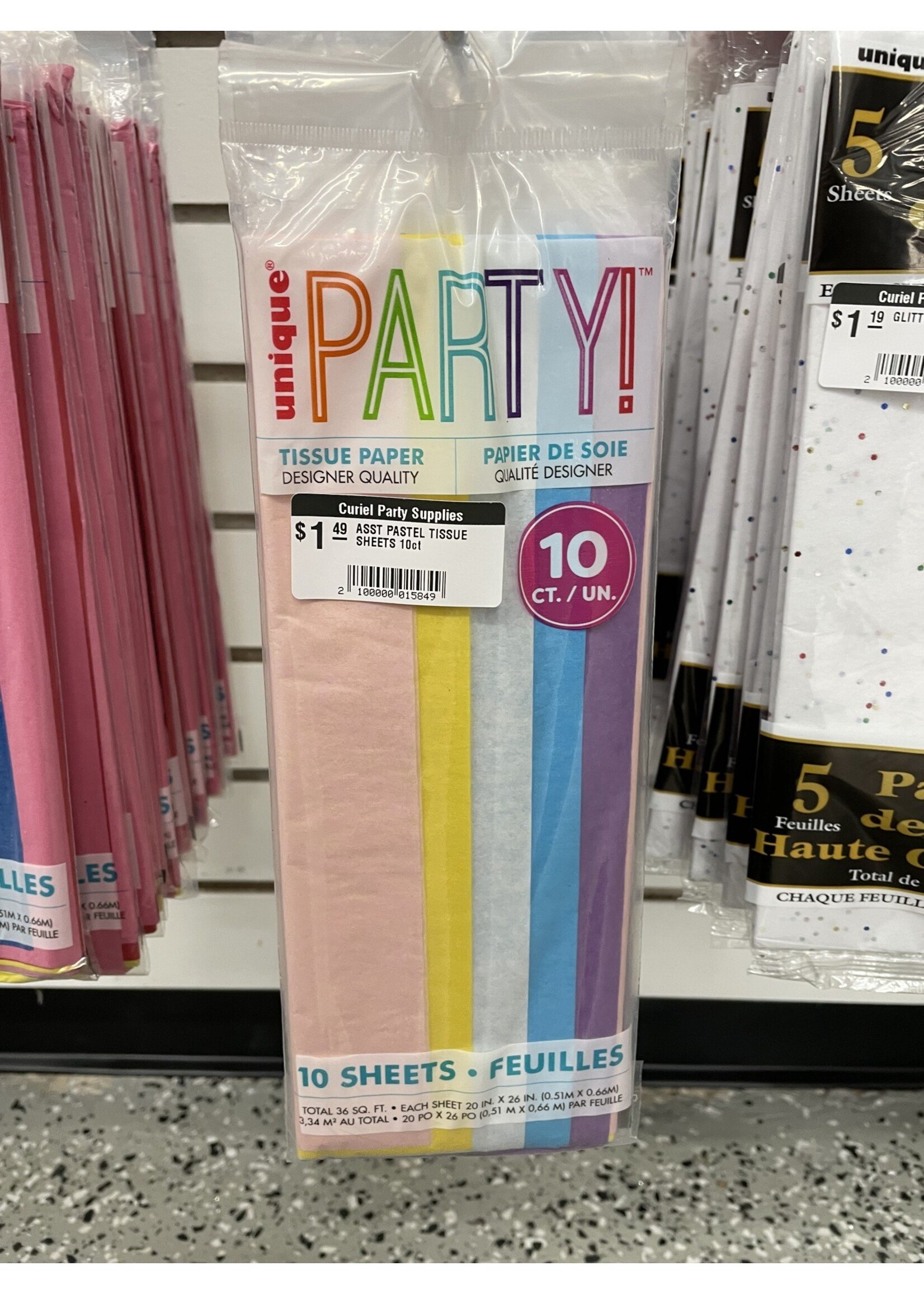 ASST PASTEL TISSUE SHEETS 10ct