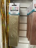 GOLD FOIL PAPER STRAW 10CT