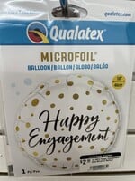 18 INCH Happy Engagement Dots Microfoil Balloon