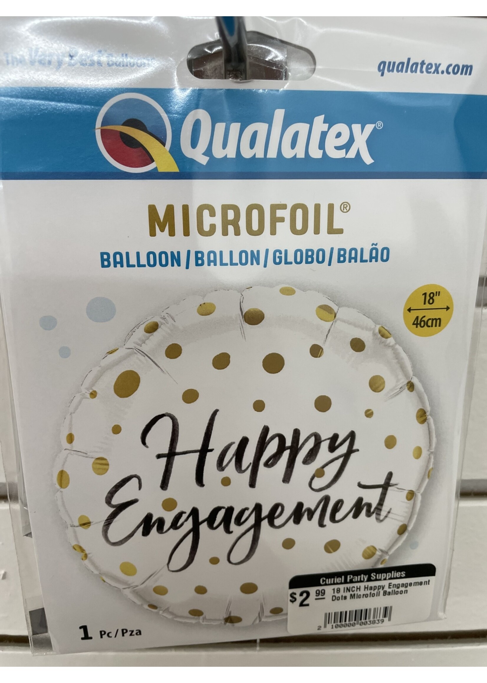 18 INCH Happy Engagement Dots Microfoil Balloon