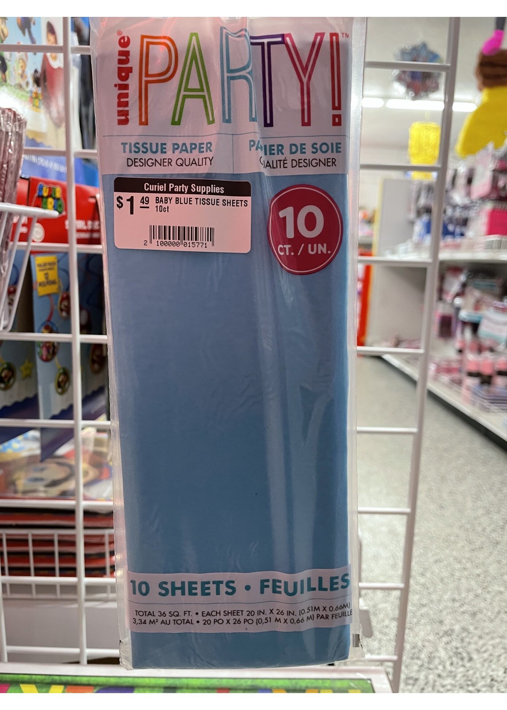 BABY BLUE TISSUE SHEETS 10ct