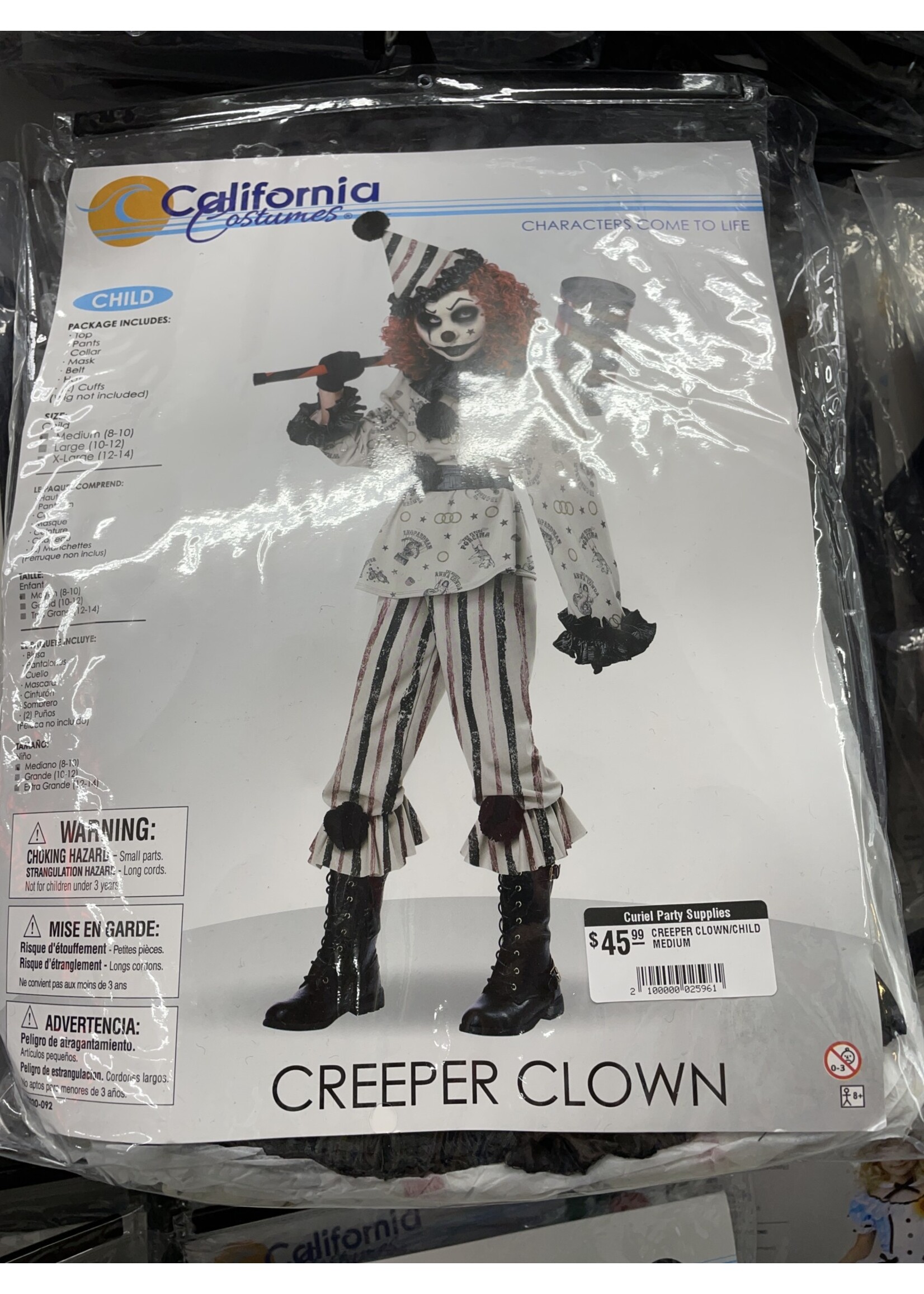 CREEPER CLOWN/CHILD LARGE