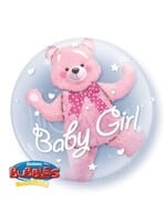 24" Baby Pink Bear Double Bubble