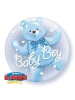24" Baby Blue Bear Double Bubble
