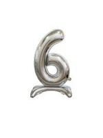 30 IN SILVER STANDING 6 BALLOON