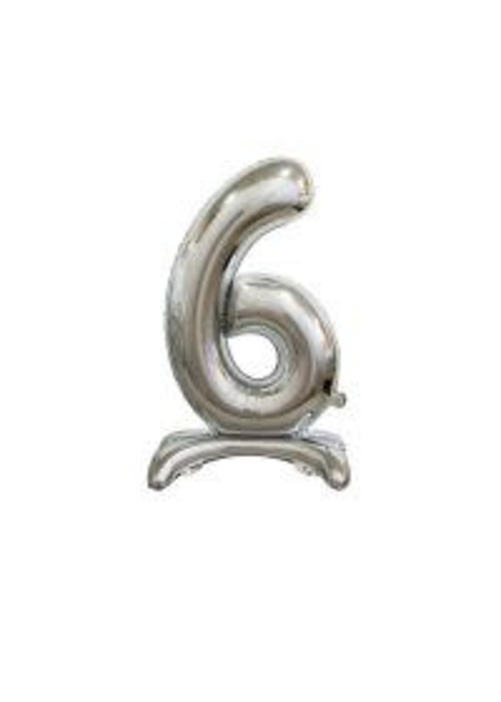 30 IN SILVER STANDING 6 BALLOON