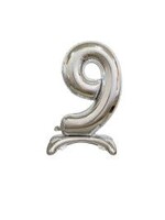 30 IN SILVER STANDING 9 BALLOON