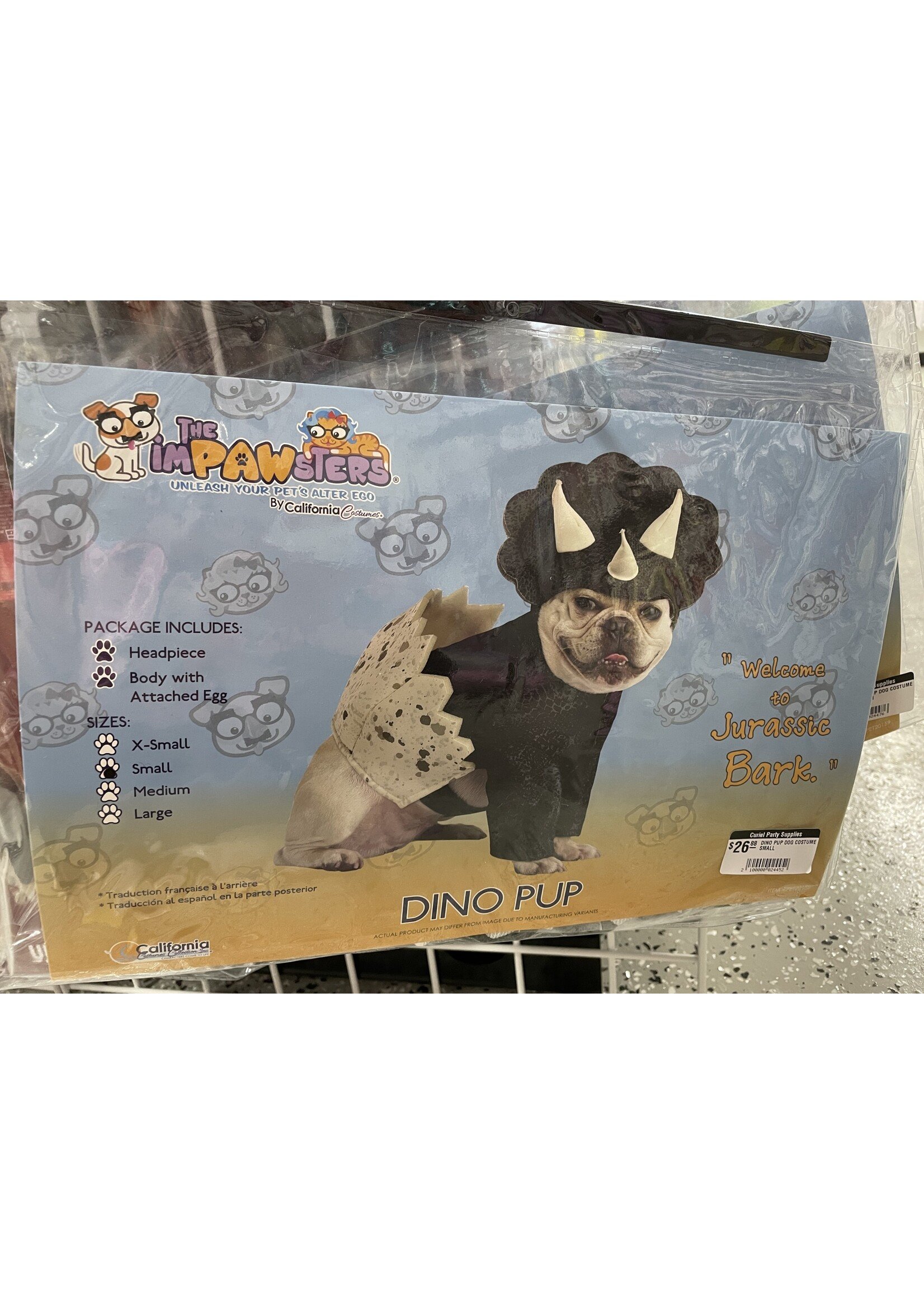 DINO PUP DOG COSTUME SMALL