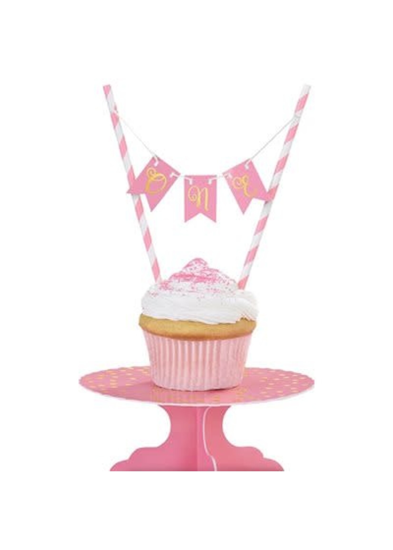 1st Birthday Pink Mini Cake Stand Kit Girl