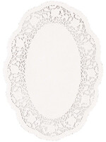 White Oval Doilies, 7 1/2" x 10 1/2"