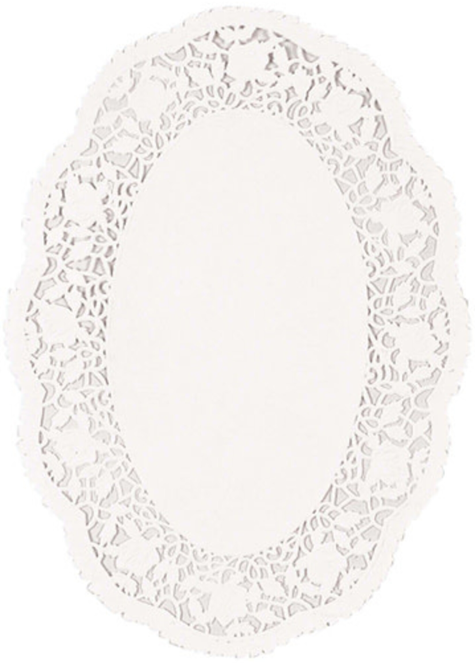 White Oval Doilies, 7 1/2" x 10 1/2"