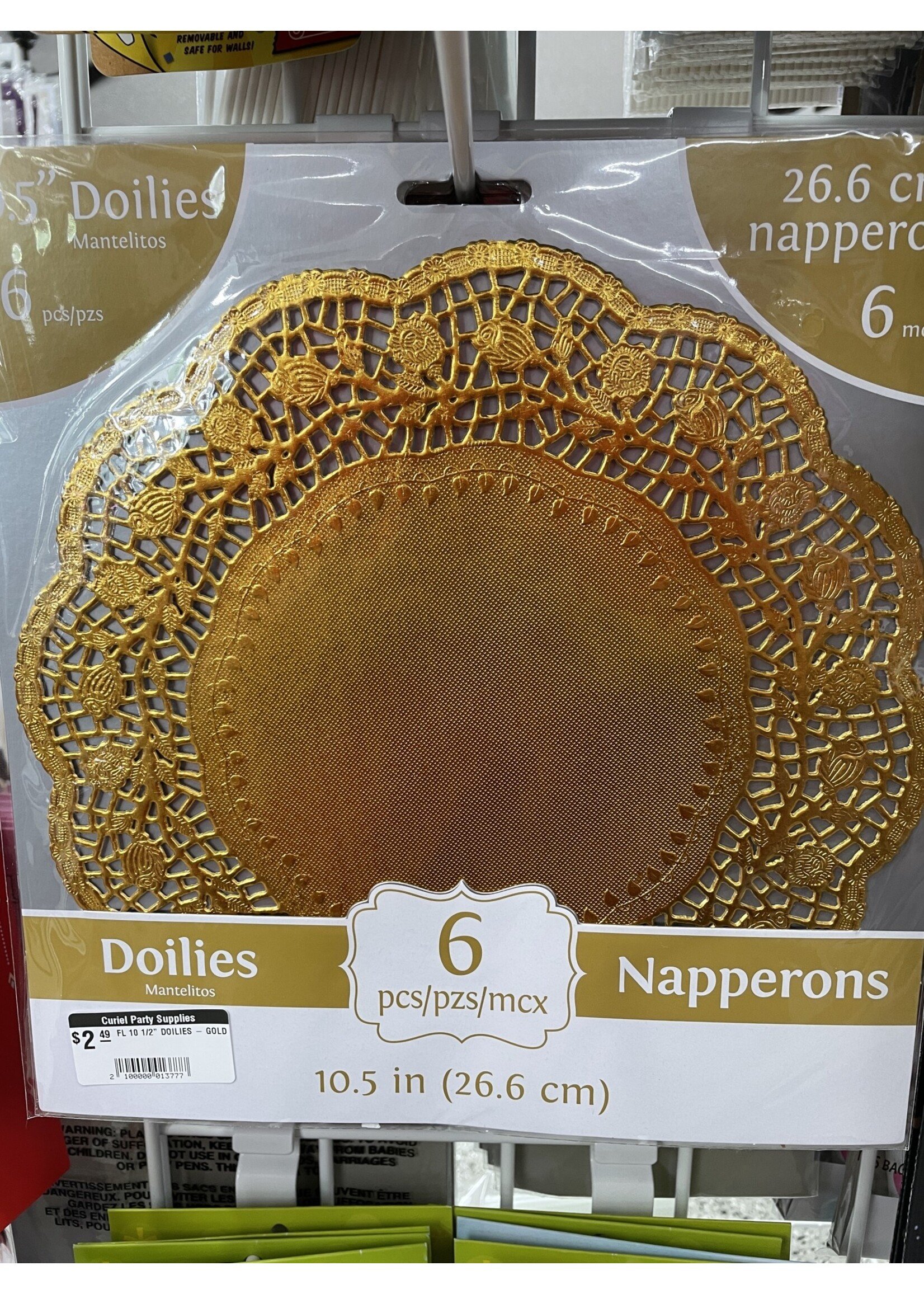 FL 10 1/2" DOILIES - GOLD