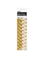 GOLD DOT PAPER STRAW10CT