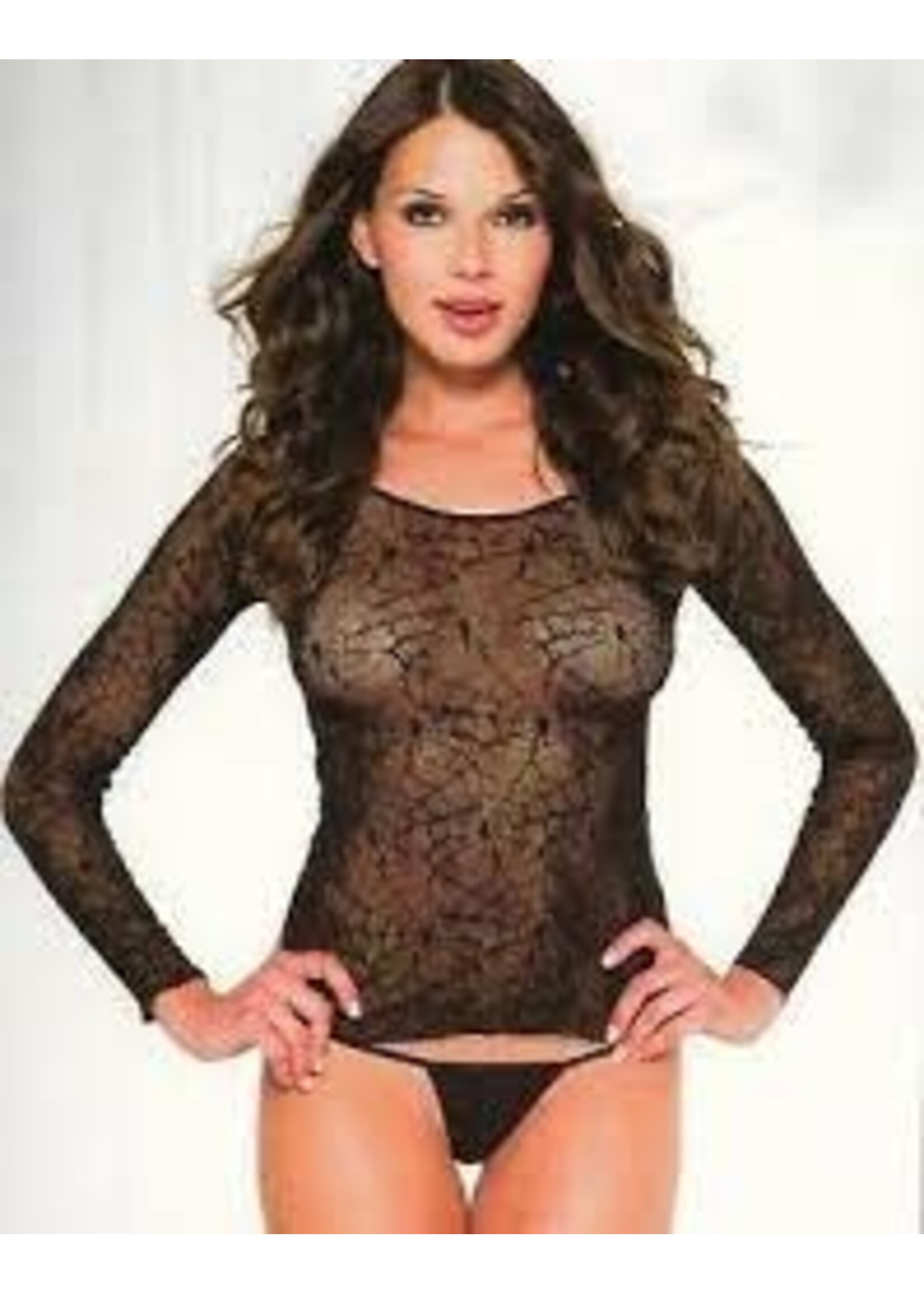 Long sleeve spider web cami