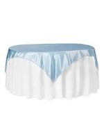 Taffeta Table Overlay Topper 72"x72" Square Baby Blue