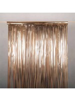 RSE GLD FRNGE DOOR CURTAIN 3X8