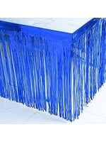 BLUE FOIL FRINGE TABLE SKIRT