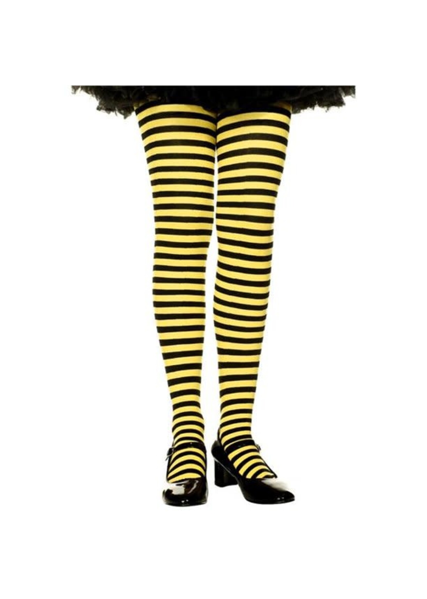 Girls Stripped Tights black/yellow  (L)