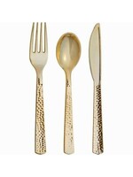 GOLD Hammered 24ct Assorted Cutlery