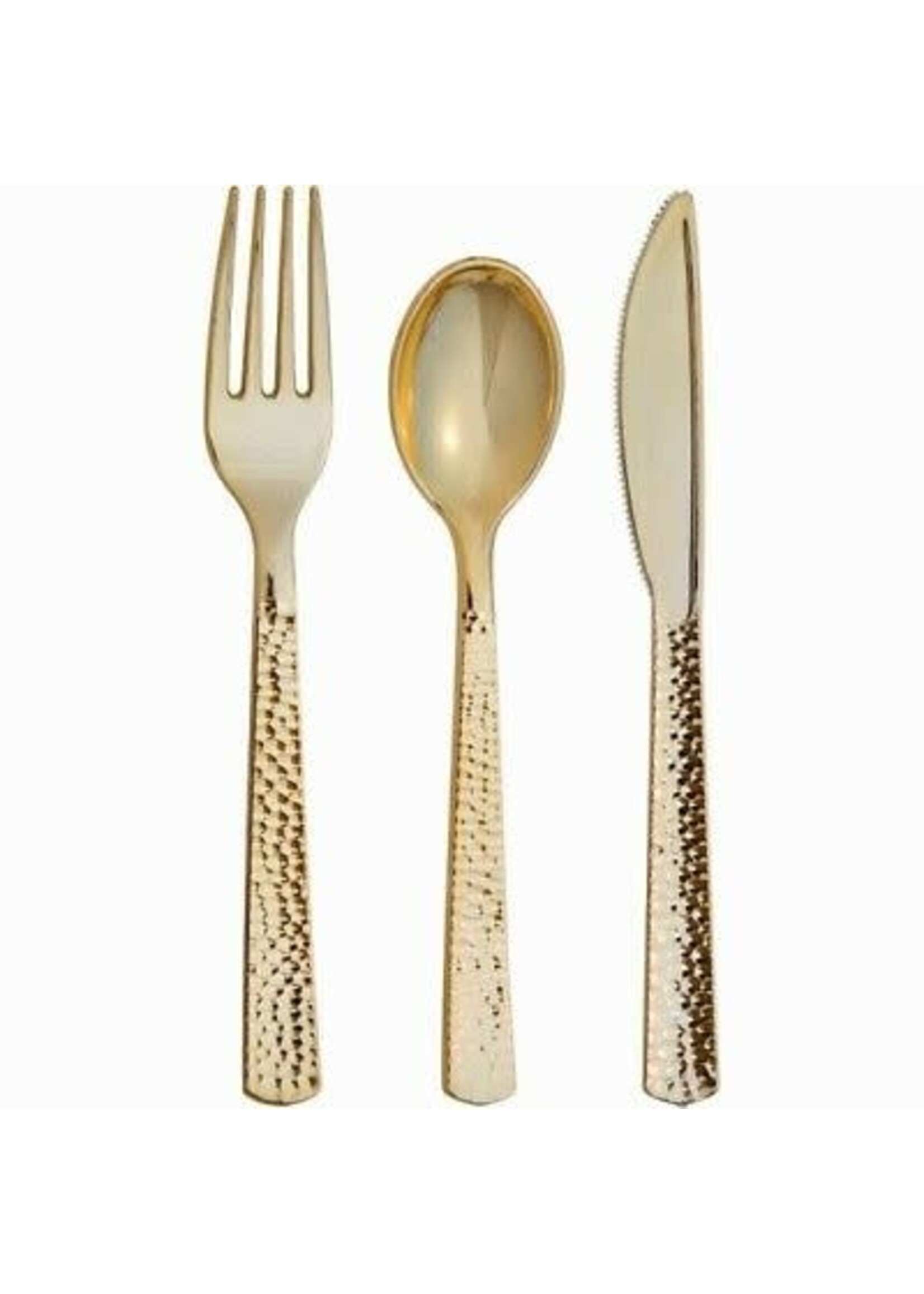 GOLD Hammered 24ct Assorted Cutlery