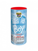 It’s a Boy throwing tube confetti
