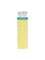 NEON YLW STRIPE PAPER STRAW 10CT