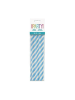 PWDR BLU STRIPE PAPER STRAW 10ct