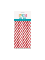 RUBY RED STRIPE PAPER STRAW 40CT