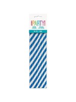 RYL BLUE STRIPE PAPER STRAW  10CT