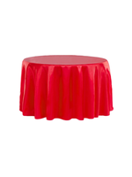 Satin 120" Round Tablecloth Red