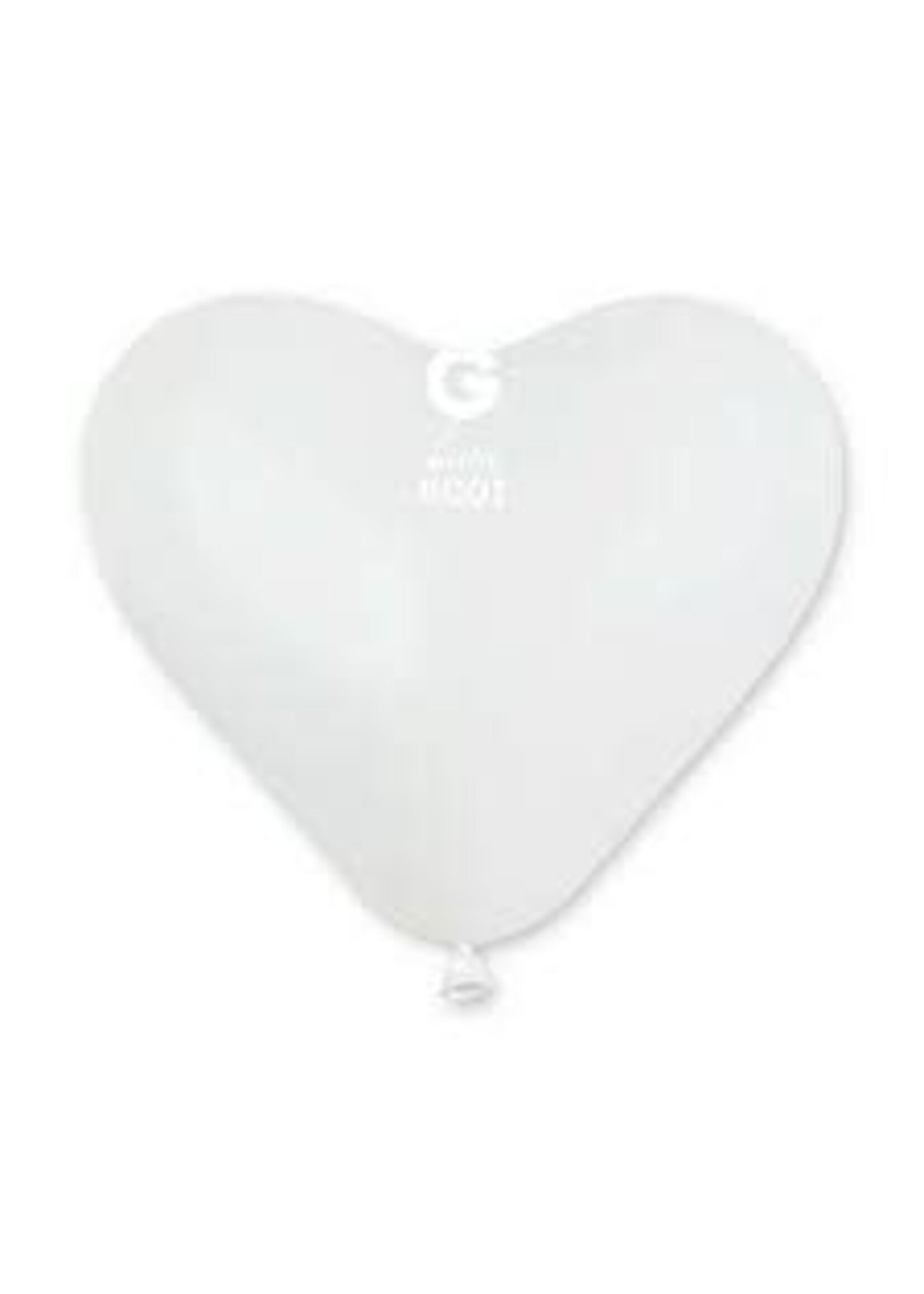 #001 White Heart Shape 6in - 100pcs