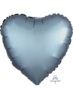 18" Satin Luxe Steel Blue Heart