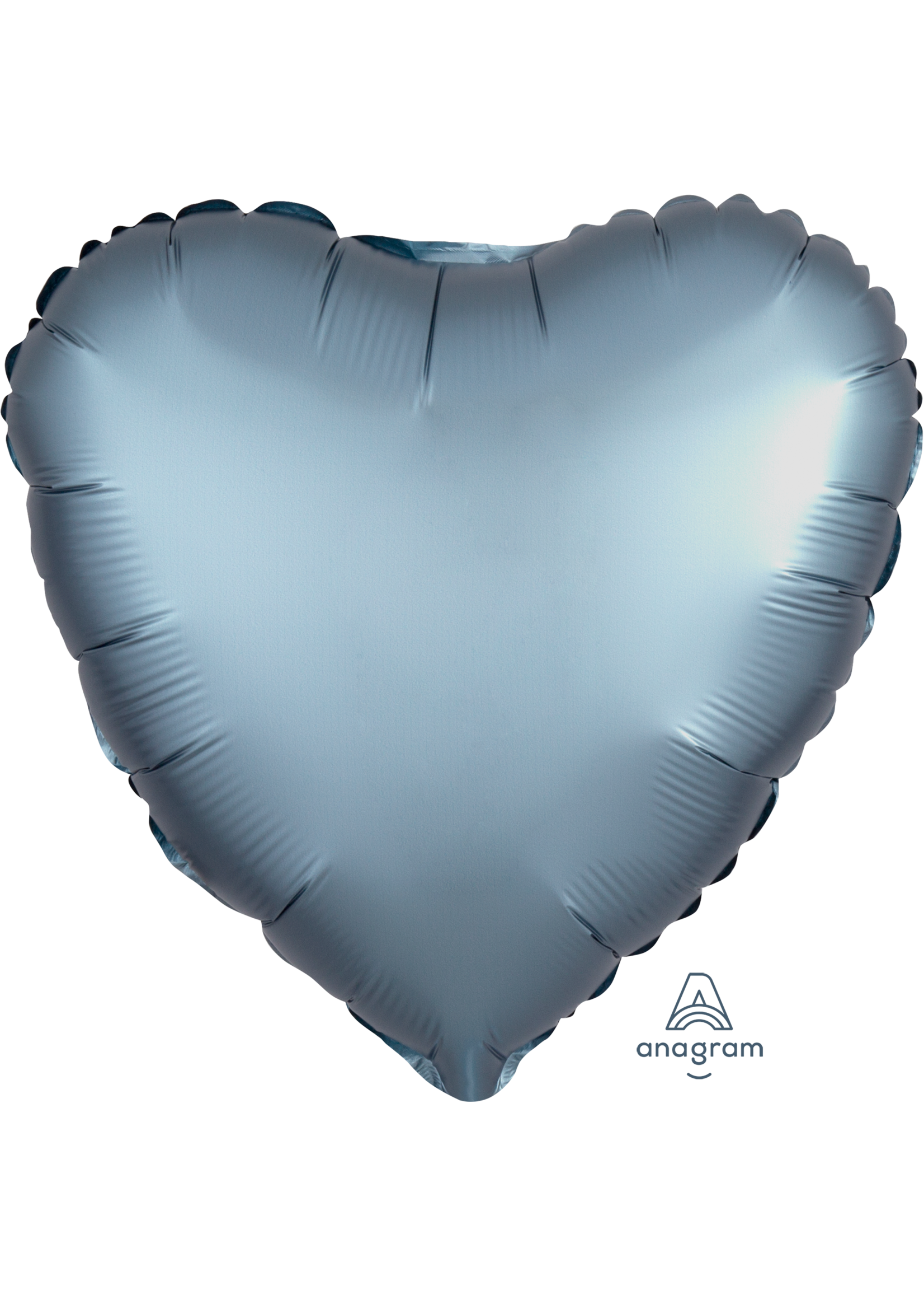 18" Satin Luxe Steel Blue Heart