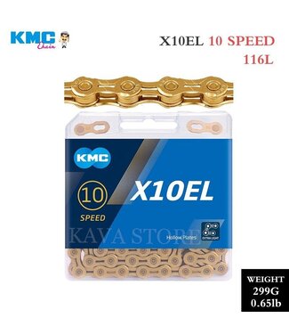 CHAIN - 10 Speed - KMC X10EL - 116L - Ti-N GOLD - X-Light - w/Connect Link