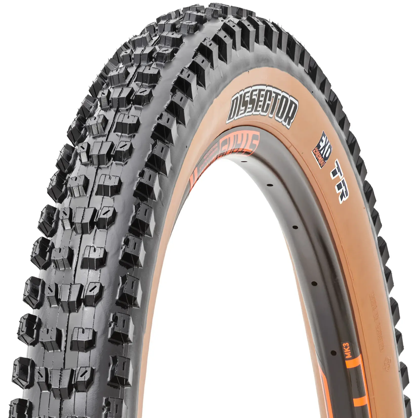 Maxxis Dissector Tire, 27.5''x2.40, Folding, Tubeless Ready, 3C Maxx Grip, Double Down, Wide Trail, 120TPI, Black