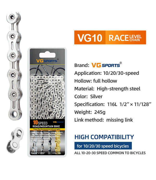 VG CHAIN 10 SPEED Silver/Silver