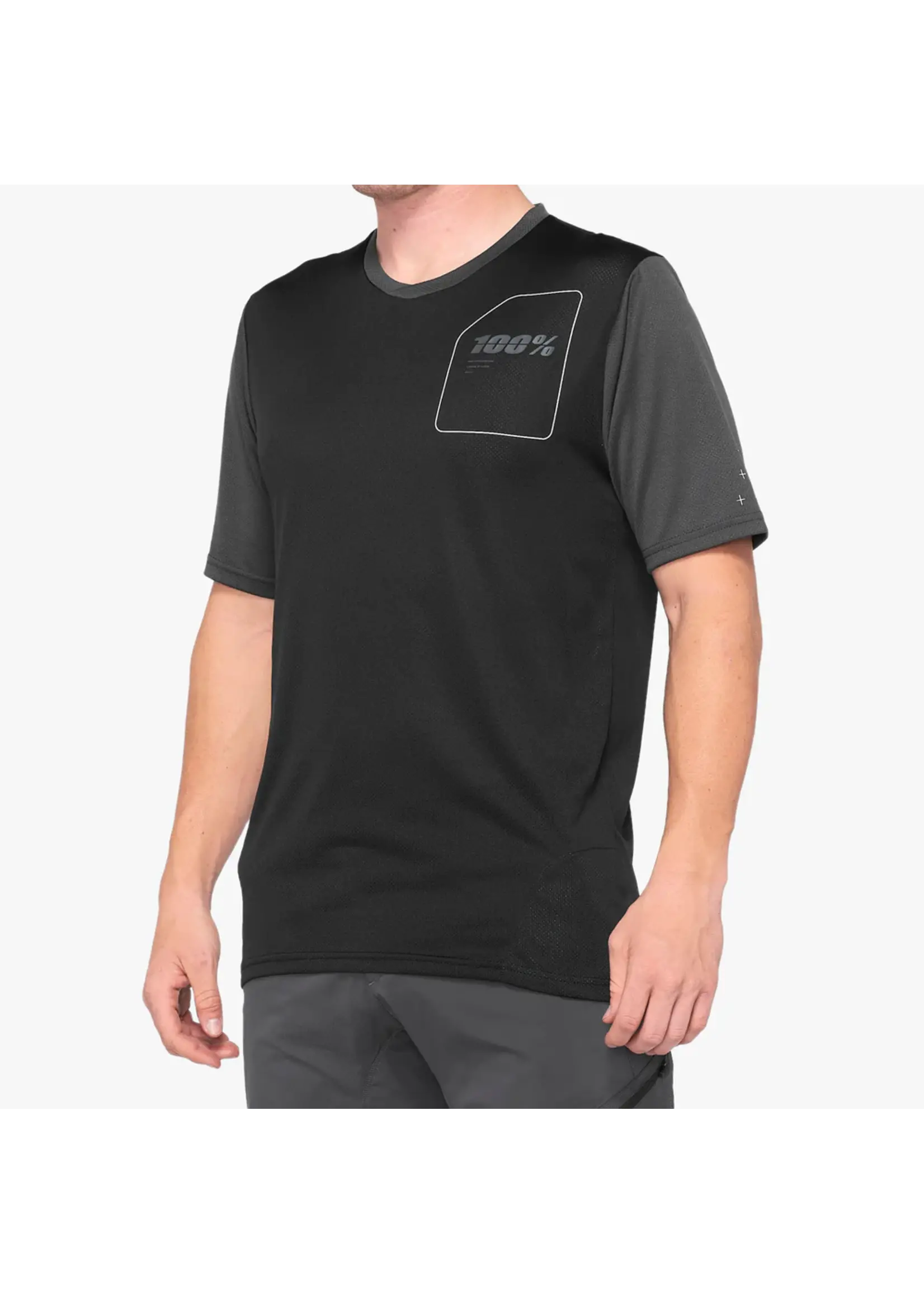 100 Percent 100% Ridecamp All Mountain Short Sleeve Jersey Black/Charcoal