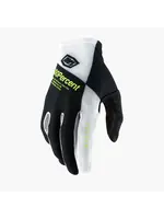 100% Celium Gloves, Black/White/Fluo Yellow