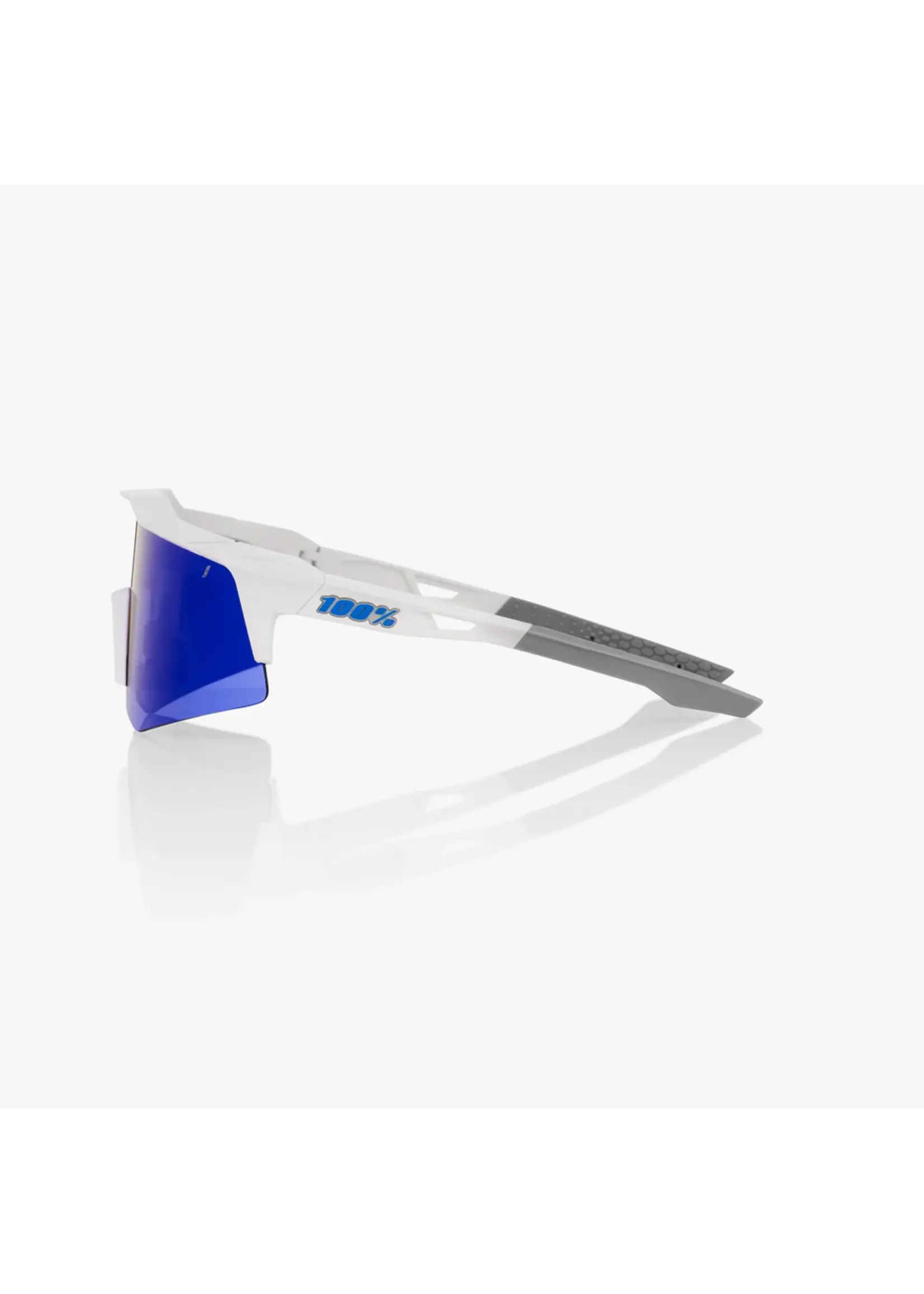 100 Percent 100% Speedcraft XS Sunglasses, Matte White frame - Blue Multilayer Mirror Lens