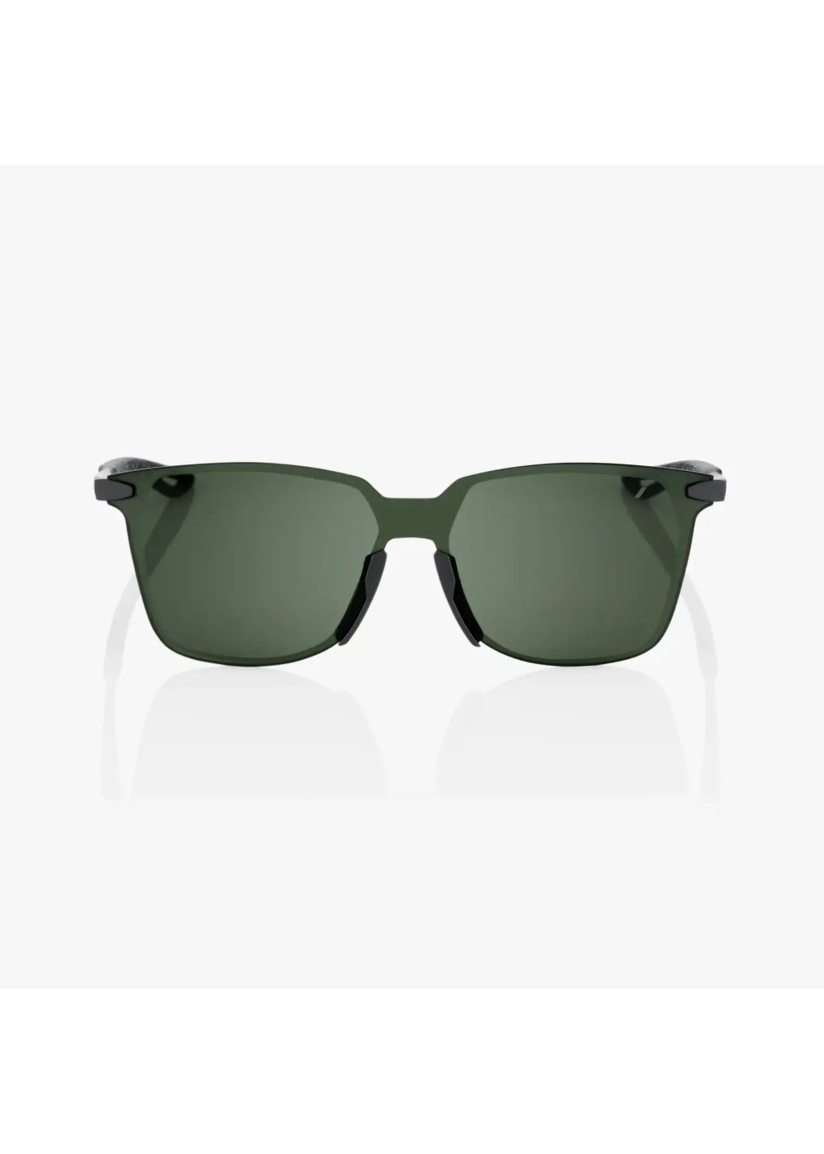 100 Percent 100% Legere Square UltraCarbon Sunglasses, Matte Black frame - Grey Green Lens