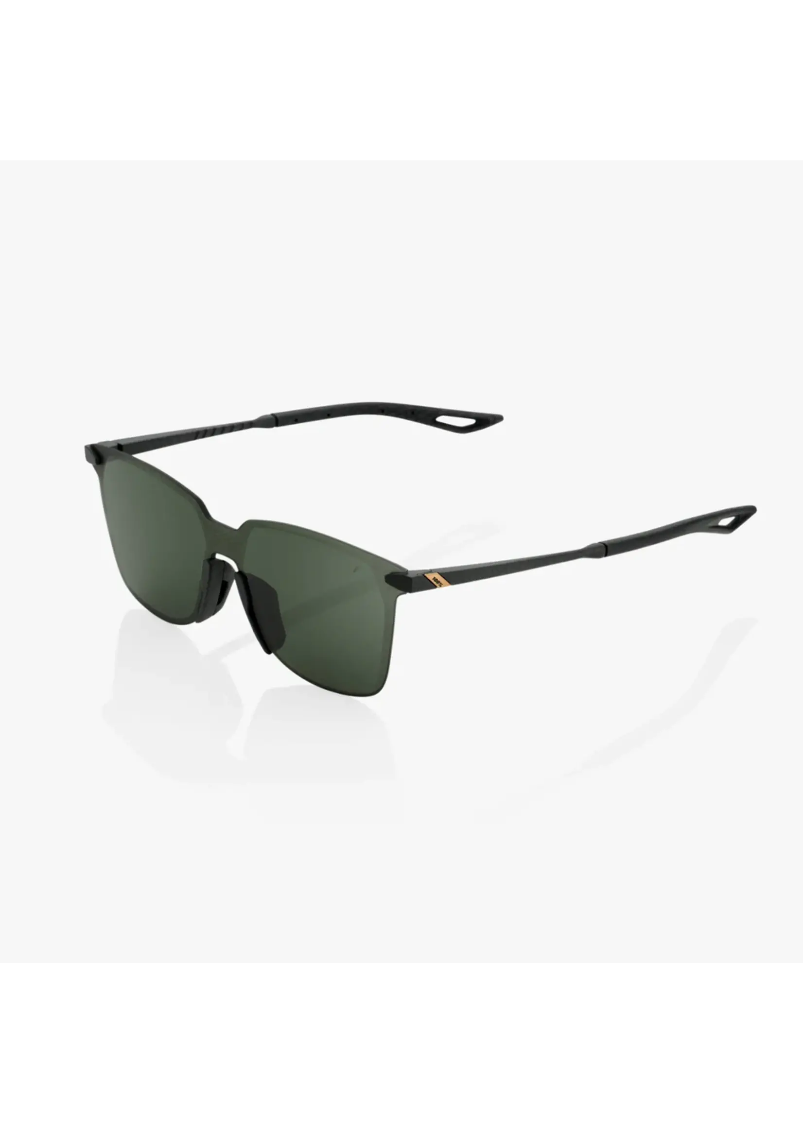 100 Percent 100% Legere Square UltraCarbon Sunglasses, Matte Black frame - Grey Green Lens