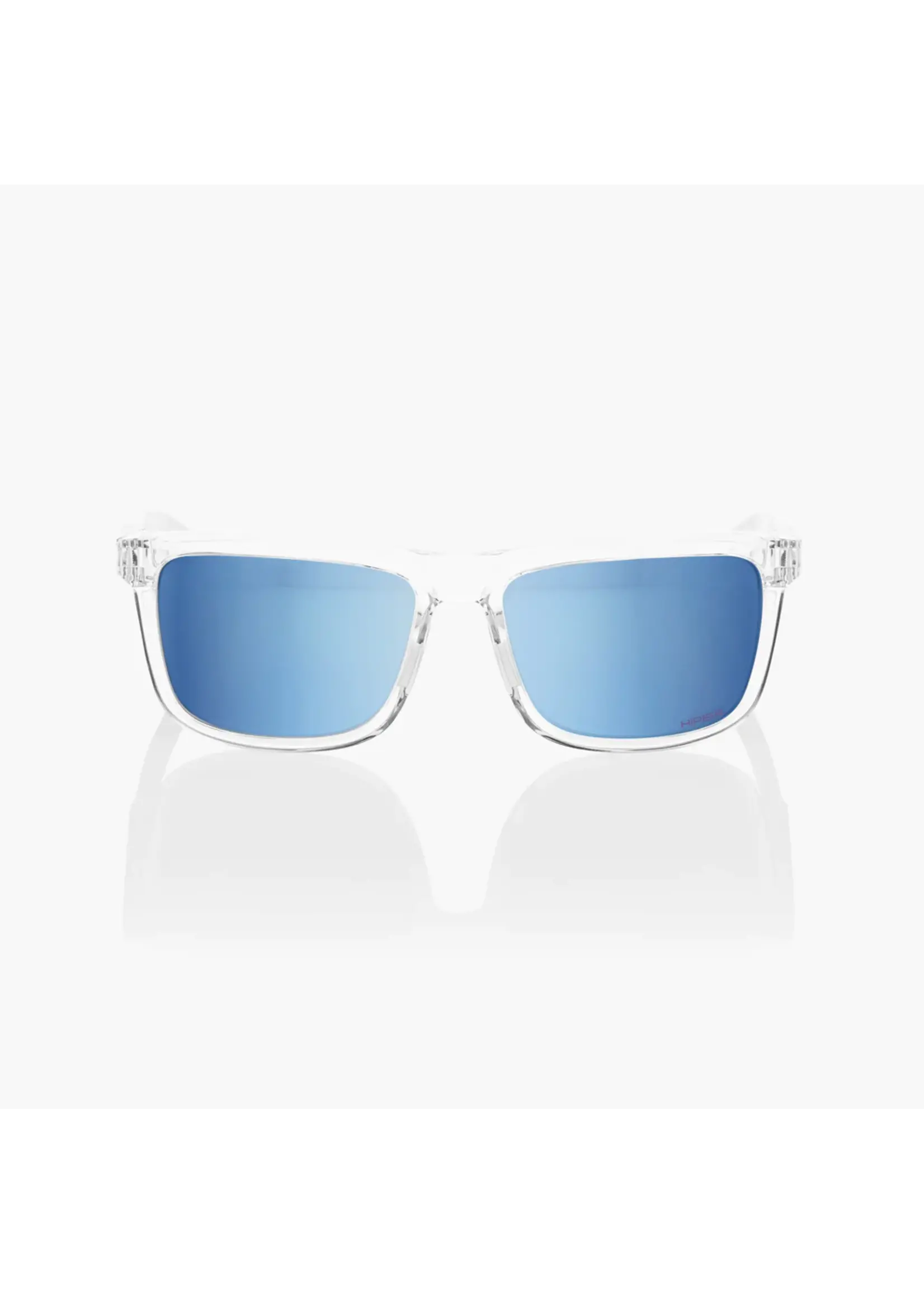 100 Percent 100% Blake Sunglasses - Polished Crystal Haze - HiPER Blue Multilayer Mirror Lens