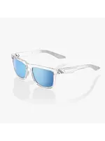 100 Percent 100% Blake Sunglasses - Polished Crystal Haze - HiPER Blue Multilayer Mirror Lens