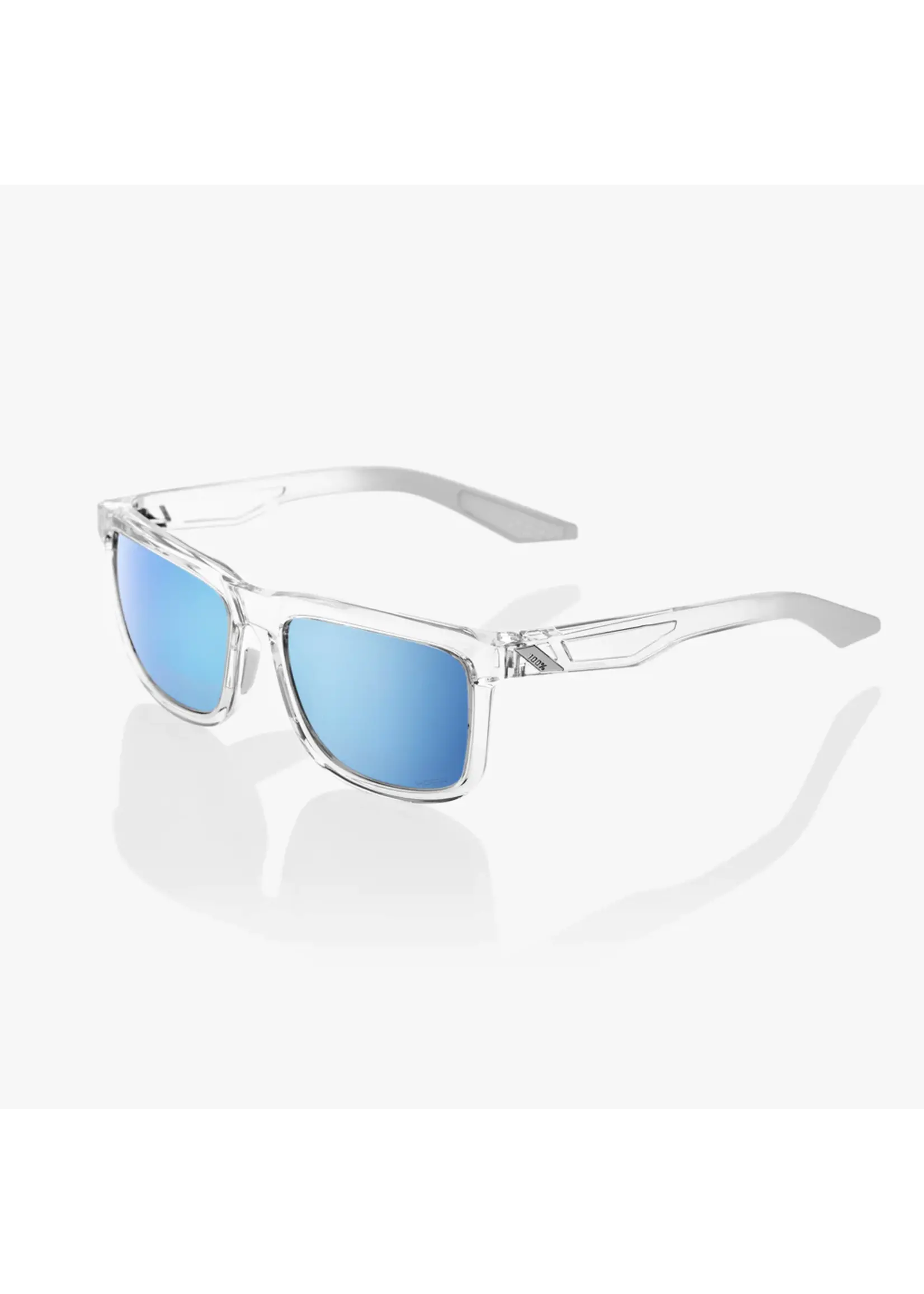 100 Percent 100% Blake Sunglasses - Polished Crystal Haze - HiPER Blue Multilayer Mirror Lens