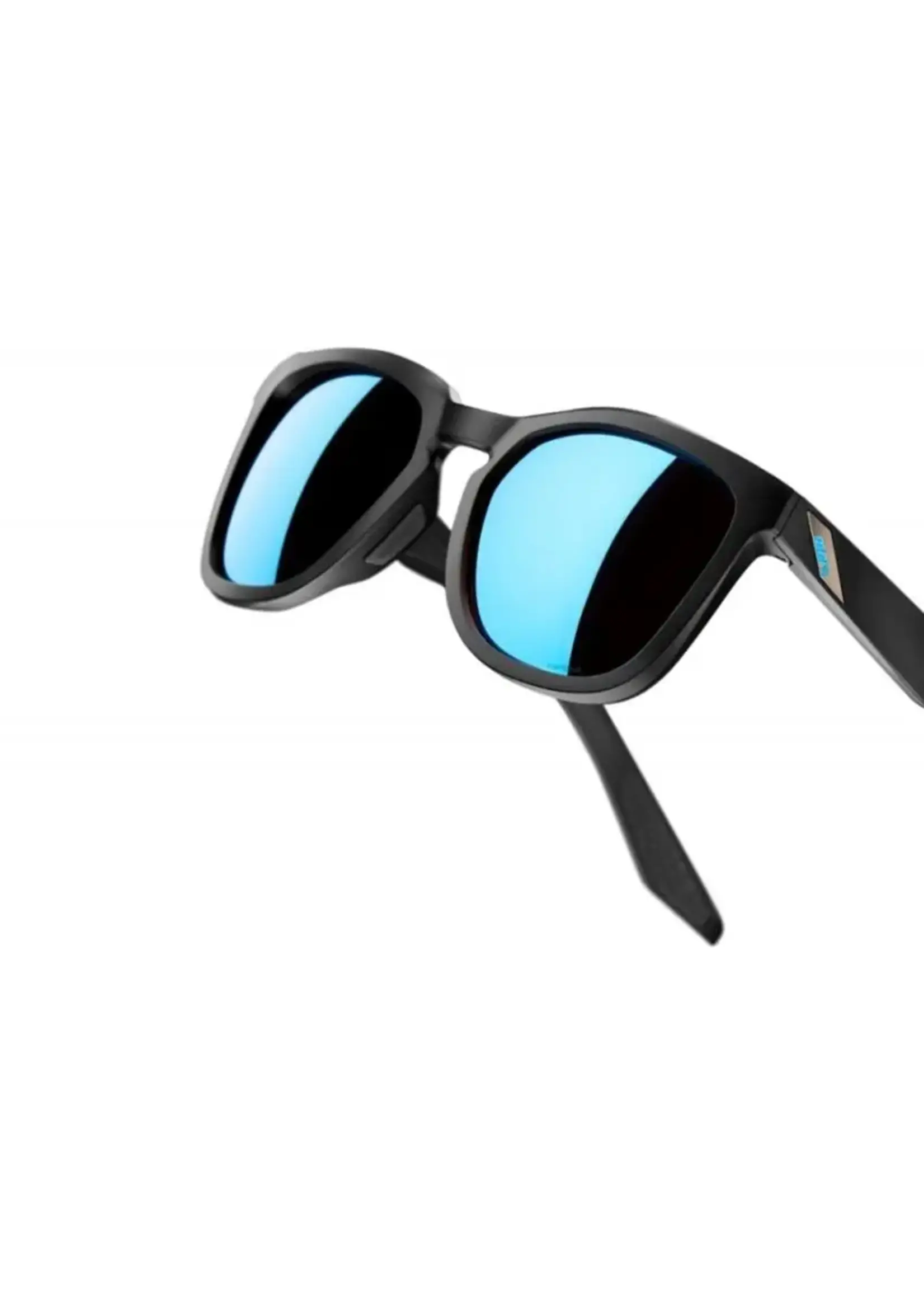 100 Percent 100% Hudson Sunglasses, Matte Black frame - HiPER Blue Multilayer Mirror Lens