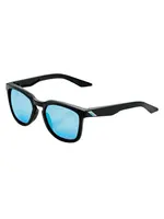 100 Percent 100% Hudson Sunglasses, Matte Black frame - HiPER Blue Multilayer Mirror Lens