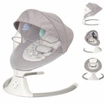 Bioby Baby Swing, Remote Control Baby Bouncer with 5-Speeds for Infants - Grey/Polka Dots
