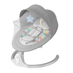 Bioby Baby Swing, Infant Bouncer Seat, Intelligence Timing 5 Gears Adjustment & Washable - Grey Multi Shapes